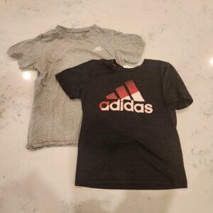 Black ADIDAS and grey NIKE tshirt boy